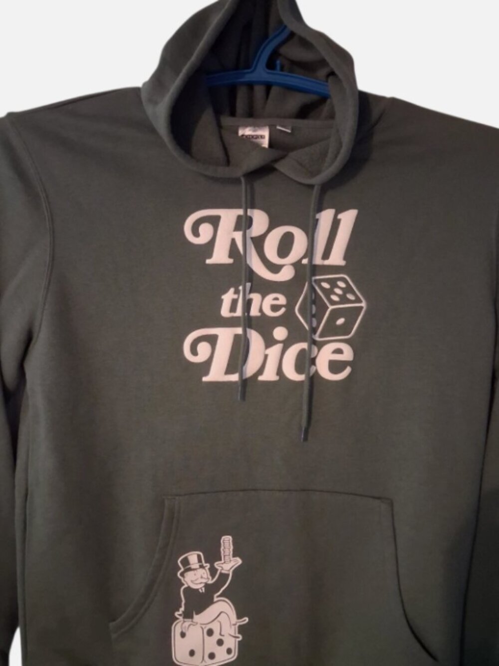 Monopoly mens Graphic Hoodie size Large Mint long sleeve Kangaroo pockets - Picture 3 of 9